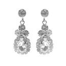 Crystal Avenue Earrings 28228 - Rhinestone Clover Crystal/Silver Pierced