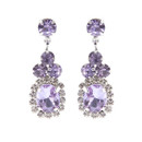 Crystal Avenue Earrings 28228 - Rhinestone Clover Violet/Silver Pierced