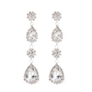 Crystal Avenue Earrings 28385 - Round & Teardrop Crystal/Silver Pierced