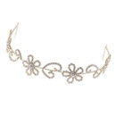 Crystal Avenue Hair Accessory 71804 - Flower + Leaves Vine Crystal/Gold