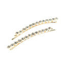 Crystal Avenue Hair Accessory 71837 - 1 Row 3.5 inch Bobby Pin Crystal/Gold