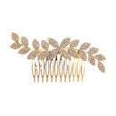 Crystal Avenue Hair Accessory 72034 - Leaf Comb Crystal/Gold