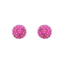 Crystal Avenue Earrings 23140 - 10mm Clay Ball Stud Fucshia Pierced