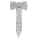 Crystal Avenue Hair Accessory 72051 - Bow Tassle Barrette Crystal/Silver