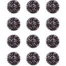 Austrian Crystal Rock Small Circle 154 Jet - 12 pieces