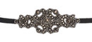 Starlight Crystal Headpiece Brocade Motif Headpiece in Hematite Starlight Crystal Headpiece Brocade Motif Headpiece in Hematite
