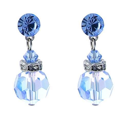 Crystal Avenue Earrings 40048 - 10mm Crystal Round Drop LSA
