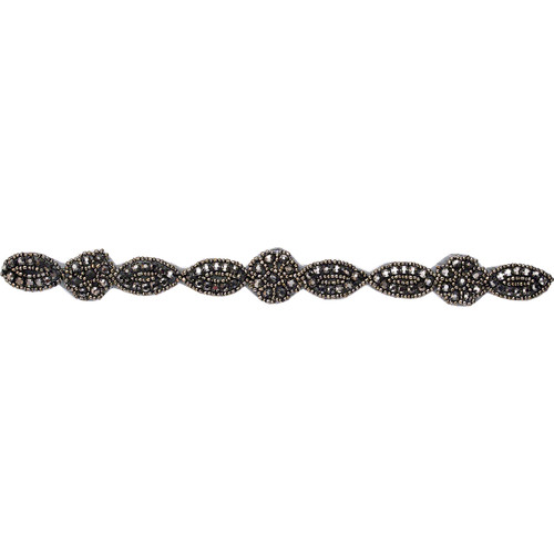 Starlight Crystal Headpiece Floral Braid - Hematite