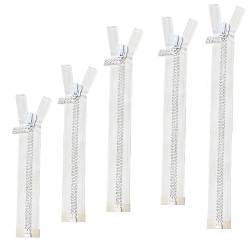 Austrian Crystal Zipper Brilliant - Crystal/White 8" - SEPARATING