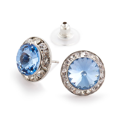 15mm Performance Earrings - Light Sapphire Pierced