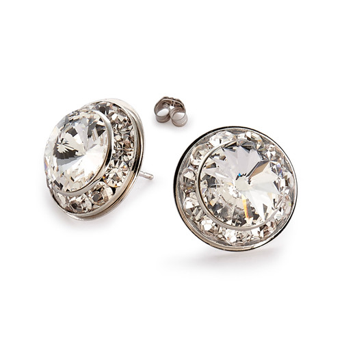 15mm Performance Earrings with Sterling Silver Posts - Crystal Pierced