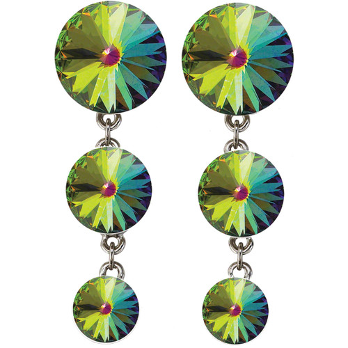 Starlight Crystal Earrings Graduated Drop - Vitrail Medium Pierced