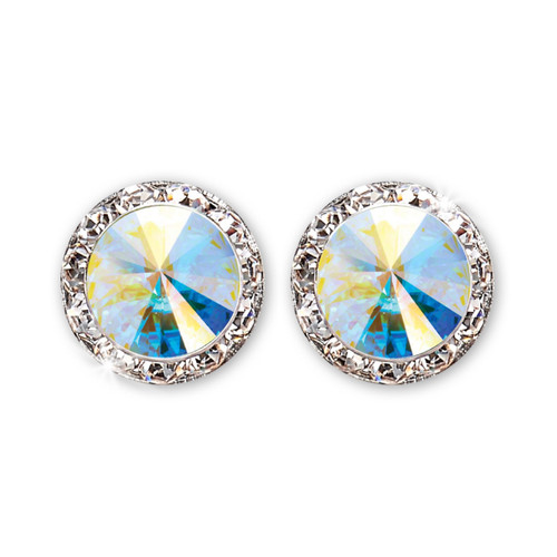 15mm Performance Earrings with Sterling Silver Posts - Crystal AB Pierced