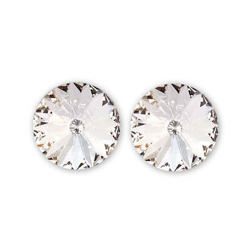 10.5mm Simple Rivoli Earrings - Crystal Pierced