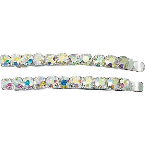 Rhinestone Slide Barrettes - Crystal AB