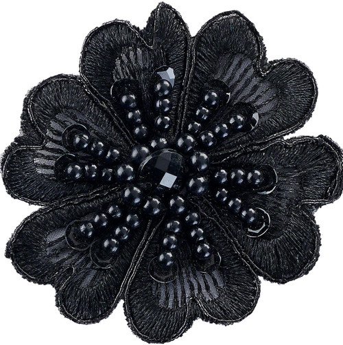 DIY Applique Sequin Embroidered 910 Black