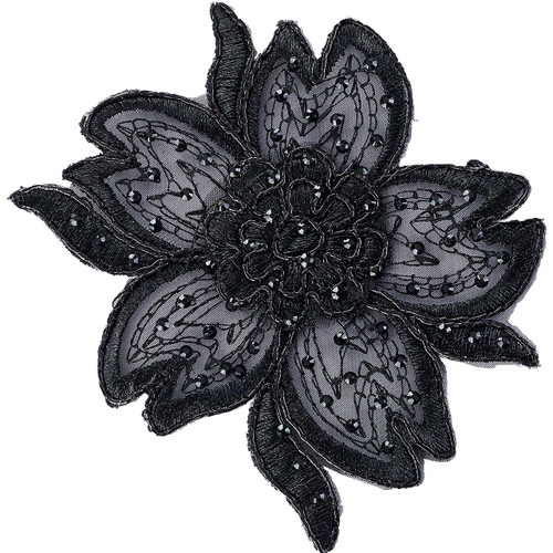 DIY Applique Sequin Embroidered 918 Black