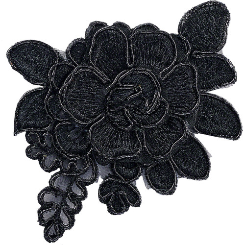 DIY Applique Sequin Embroidered 919 Black