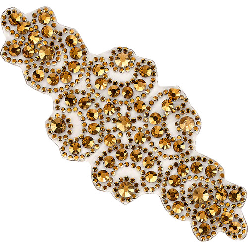 PriceLess Crystal Trim Applique Gel Backed 632 Dorado