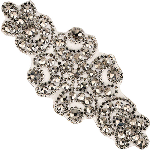 PriceLess Crystal Trim Applique Gel Backed 632 Jet Hematite