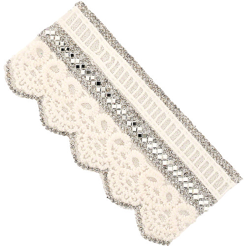 PriceLess Crystal Banding Gel Backed 536 Crystal/White
