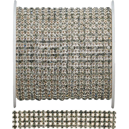 PriceLess Crystal Banding Metal Set 4 Row Black Diamond
