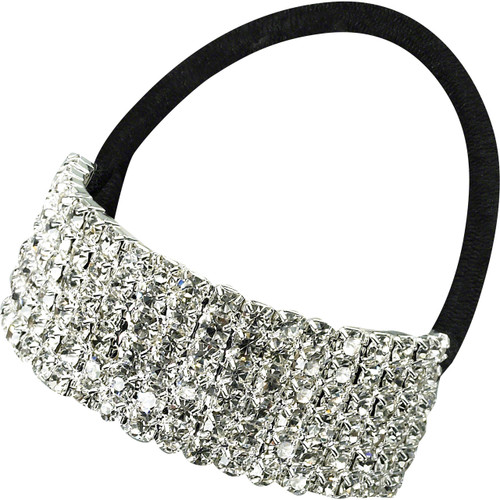 Rhinestone Ponytail Binder Small Cuff - Crystal
