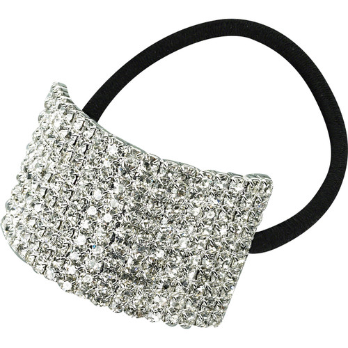 Rhinestone Ponytail Binder Large Cuff - Crystal