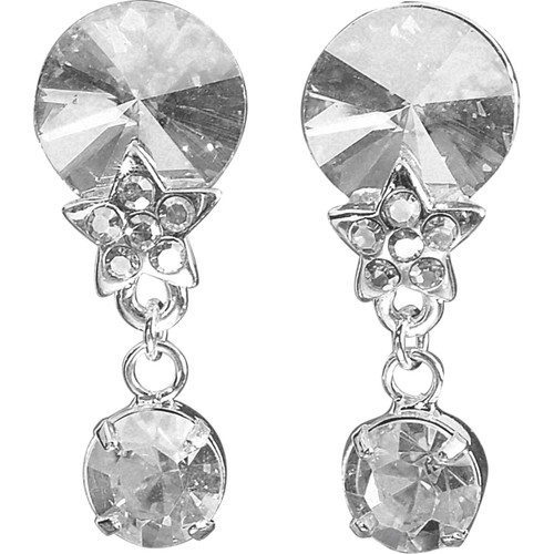 Rivoli Dangle Earrings - Crystal Pierced