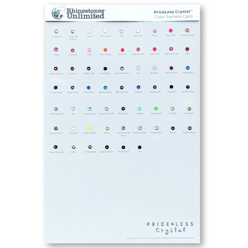 Rhinestones Unlimited PriceLess Crystal Sample Card