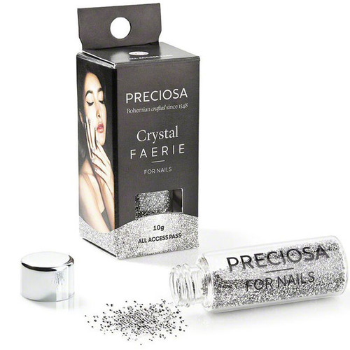 Preciosa Crystal Faerie for Nails in All Access Pass: silver metallic crystal bicones and balls, 10 gram nail art crystals at RhinestonesU.com