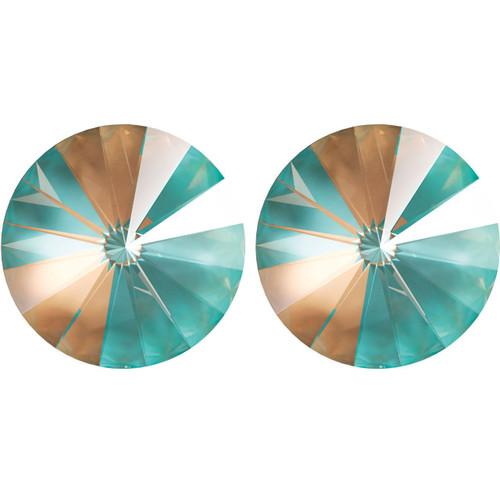 Starlight Crystal Earrings 14mm Simple Rivoli - Cappuccino DeLite Clipped