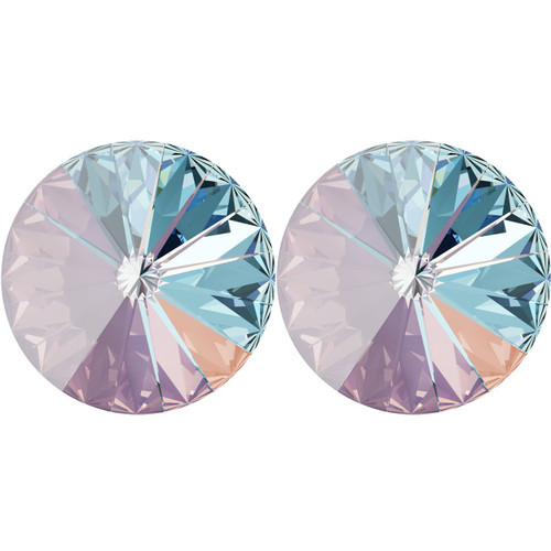 Starlight Crystal Earrings 14mm Simple Rivoli - Lavender DeLite Clipped