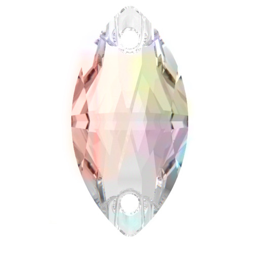 Preciosa Sew On Navette Crystal AB 18x9mm