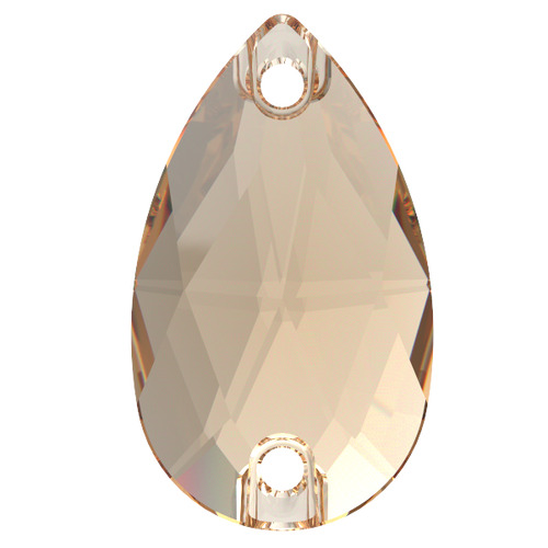Preciosa Sew On Pear Honey 28x17mm