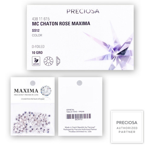 MAXIMA Crystals by Preciosa Flatback Rhinestones Light Rose 12ss
