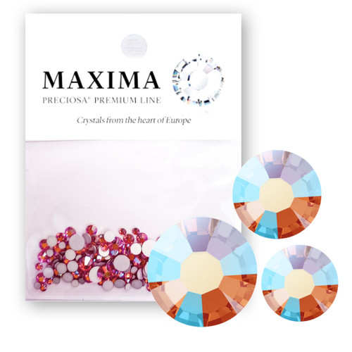 MAXIMA Crystals by Preciosa Mix Pack Flatback Round Hyacinth Shimmer AB