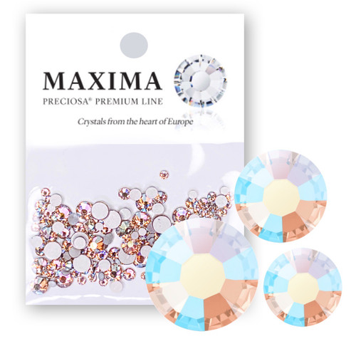 MAXIMA Crystals by Preciosa Mix Pack Flatback Round Light Peach Shimmer AB