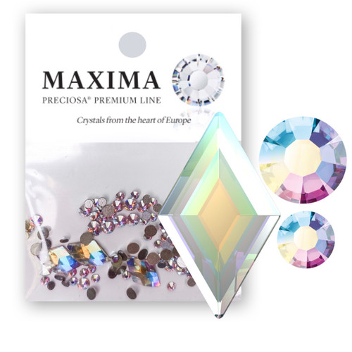 Preciosa Crystal Mix Pack Rhombus Shape Crystal AB 10x6mm