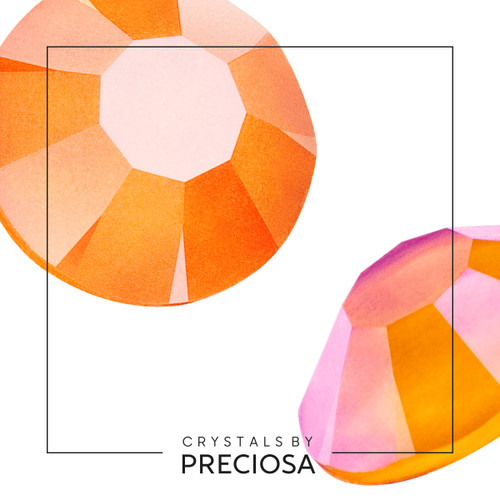 MAXIMA Crystals by Preciosa Flatback Rhinestones Neon Orange 16ss