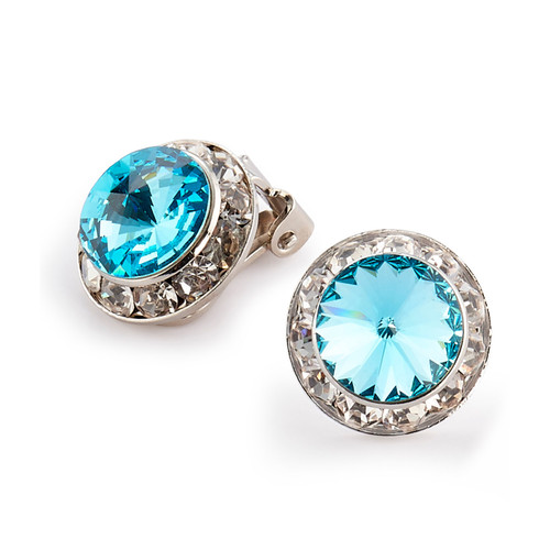 15mm Performance Earrings - Aqua Bohemica Clipped