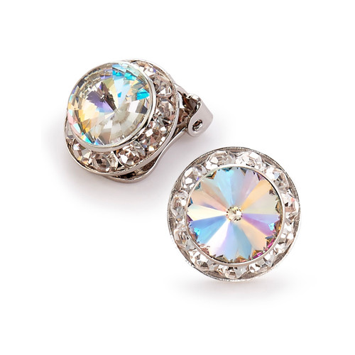 15mm Performance Earrings - Crystal-Laser Shine Clipped