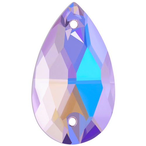 PriceLess Sew On Pear Light Amethyst AB 22x13mm