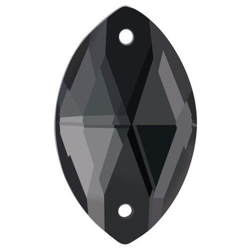 PriceLess Sew On Navette Black Diamond 22x13mm