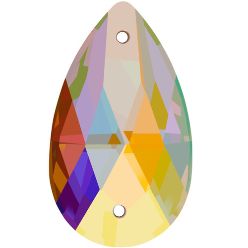 Starcut Crystal Sew On Pear Crystal AB 22x13mm