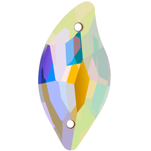 Starcut Crystal Sew On Leaf Crystal AB 20x10mm