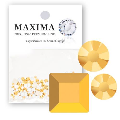 MAXIMA Crystals by Preciosa Mix Pack Square Shape Aurum