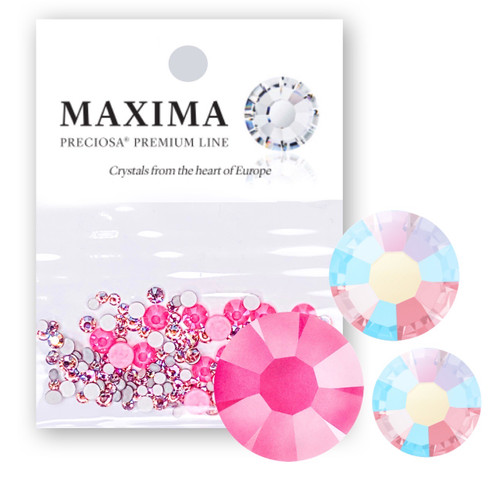 MAXIMA Crystals by Preciosa Mix Pack Flatback Round Neon Pink