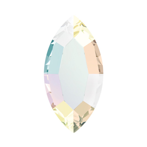 PriceLess Crystal Flatback Shape Navette Crystal AB 08x4mm