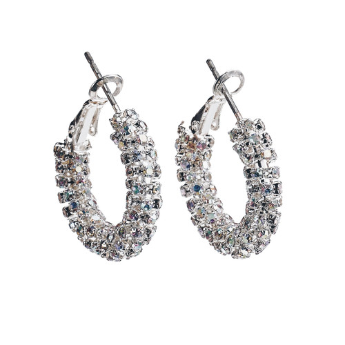 Starlight Crystal Jewelry™ Pave Hoop Earring Crystal 20mm Pierced